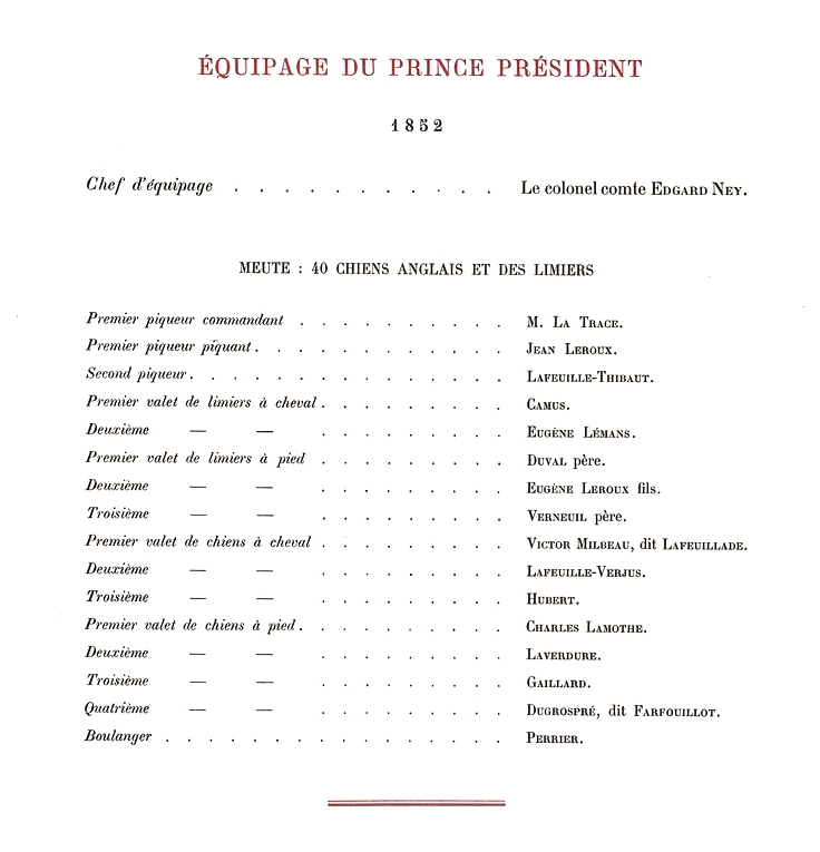 L'Equipage avant le rétablissement de l'Empire - Vènerie impériale de Napoléon III
